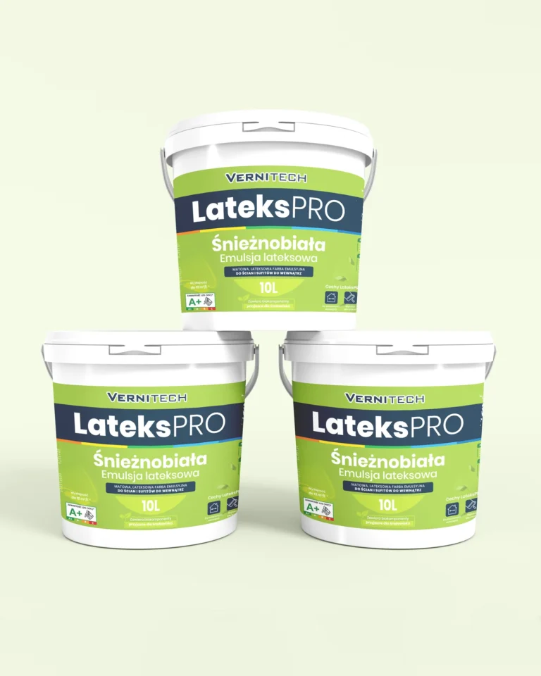 Grafika produktowa Lateks PRO - wiadra farby Vernitech