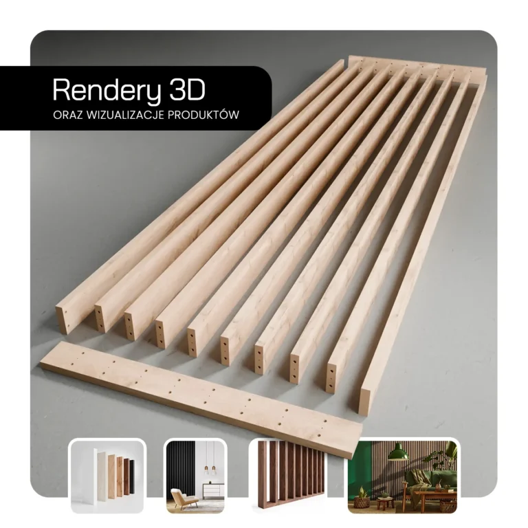 Grafika produktowa EPALINURO - rendery 3D lameli i wizualizacje wykończeń